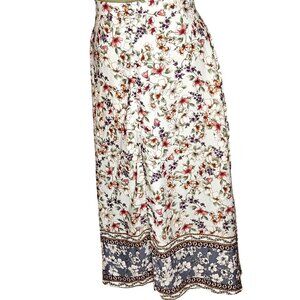 Woman's Heart Soul maxi fit and flare cottagecore button front slit skirt Large